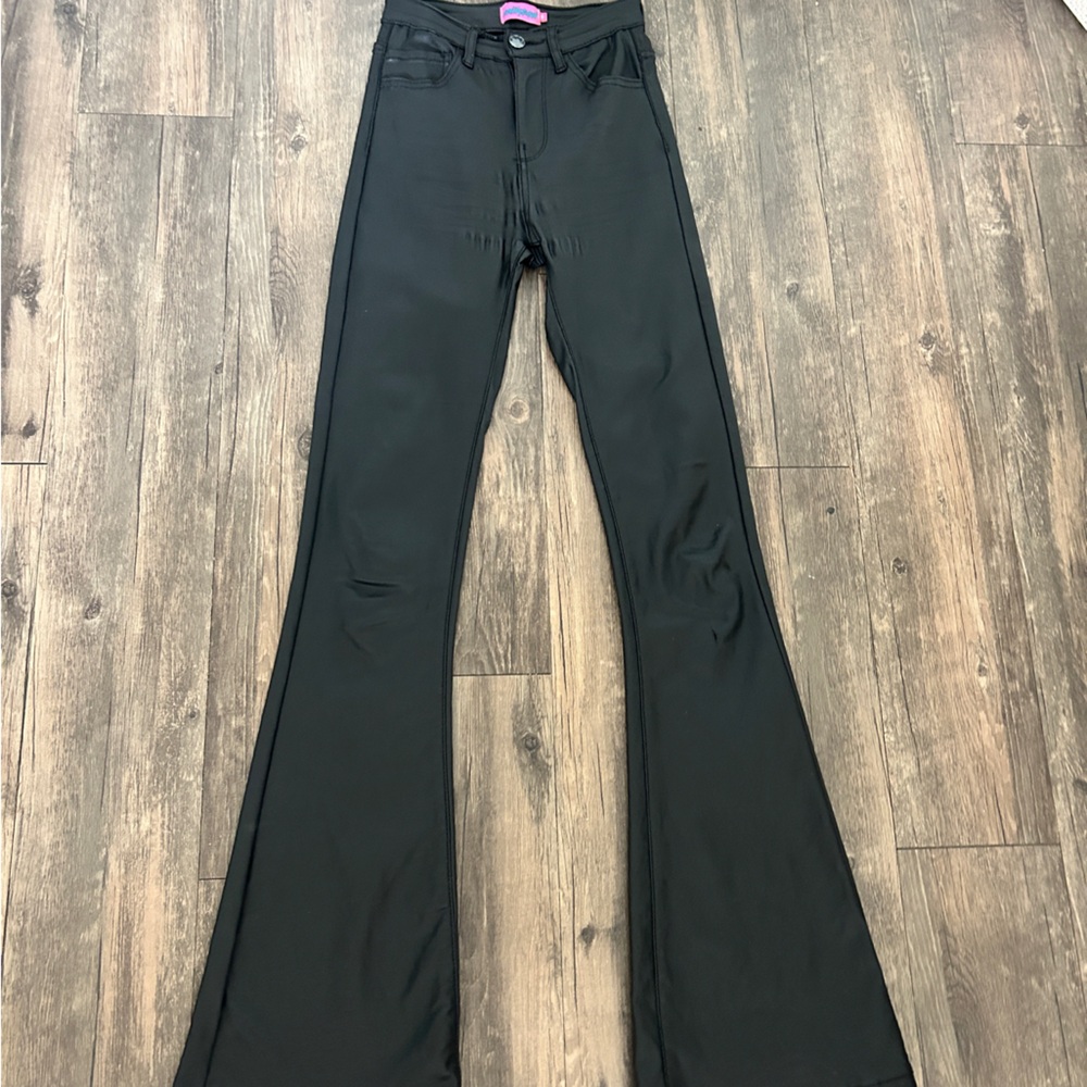Edikted Flare Leather Pant - Picture 2 of 6
